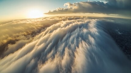 Obraz premium Drone photography of extreme cloud formations capturing aerial views of unique atmospheric phenomena