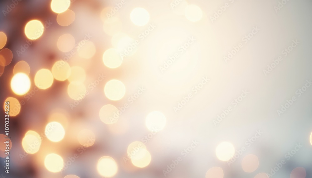 Poster soft bokeh lights creating a warm ambiance for christmas with empty copy space