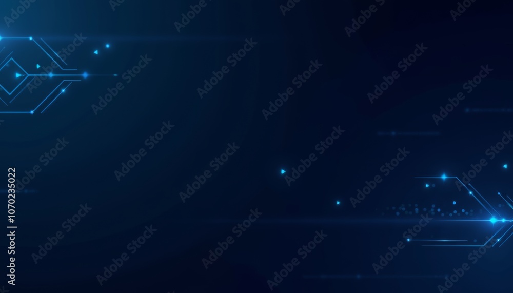 Aufkleber abstract technology background with sleek blue lines and glowing elements for modern digital design