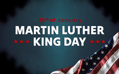 Martin Luther King Jr. Day Background with US flag. Martin Luther King Jr. was an American Baptist minister, activist, and political philosopher