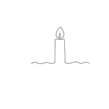 recommend clip art: Continuous one line drawing candle 