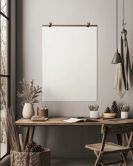 Rustic Home Office Mockup.