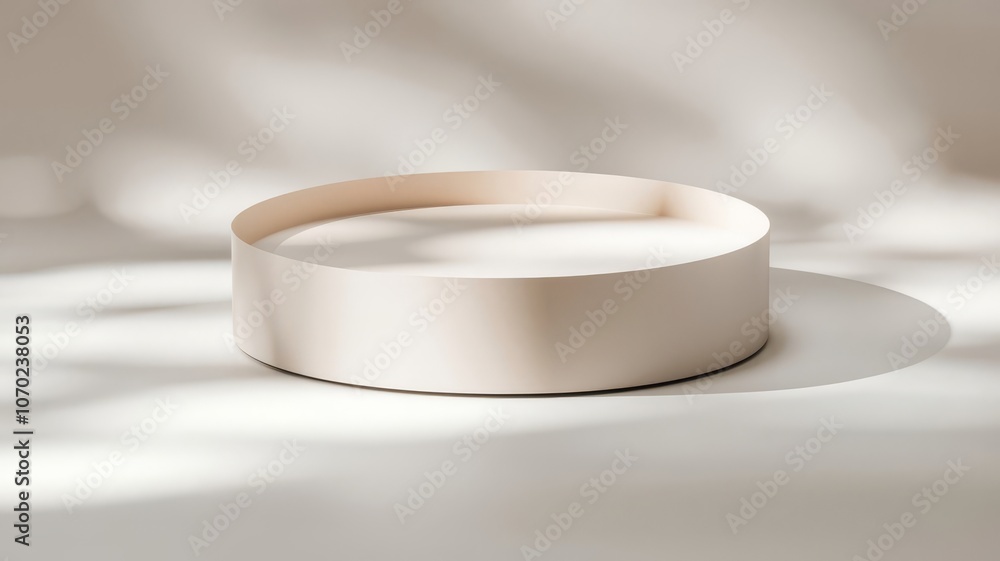 Poster 3d rendered circular podium with soft edges and gentle lighting for elegant product showcase