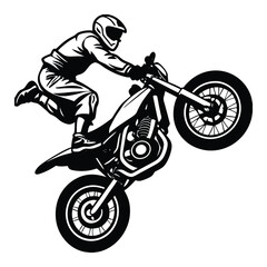 Fototapeta premium silhouette of a biker doing freestyle tricks