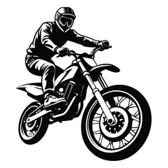 Naklejka premium silhouette of a biker doing freestyle tricks
