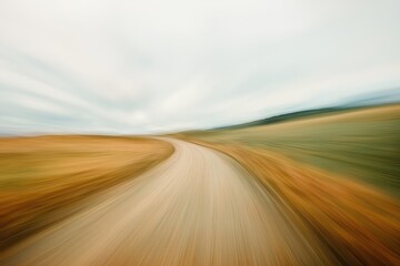 Fototapeta premium Motion Blur of a Racing Road Towards the Horizon