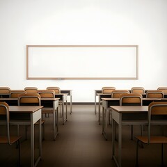 a classroom with a green chalkboard on the wall and a picture of a green board on the wall, a classroom with a chalkboard that says  the word  on it.
