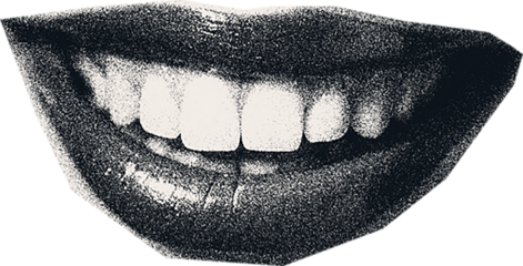 Magazine clipping, halftone photo of a woman's beautiful plump lips, open mouth, emotions.