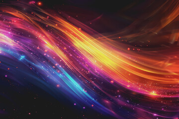 Obraz premium Abstract of vibrant light trails with glowing magic effects.