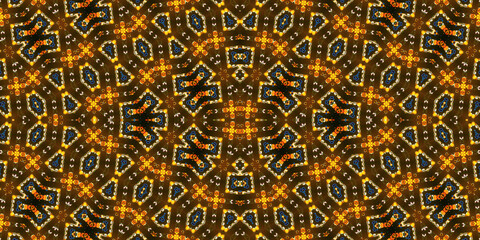 Seamless kaleidoscope pattern. The texture of the woven pattern. Endless pattern