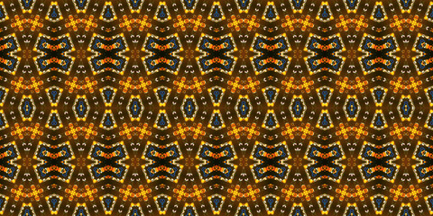 Seamless kaleidoscope pattern. The texture of the woven pattern. Endless pattern