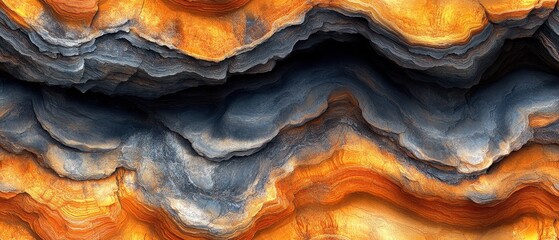 Obraz premium Layered Rock Formations, intricate patterns, vibrant natural colors, striking details, showcasing the beauty of geological formations