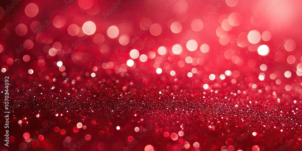 Poster bokeh red festive christmas abstract background with blank space.