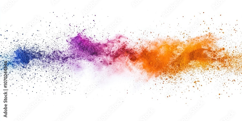 Aufkleber abstract powder scattered on a white background, capturing the freeze motion of color powder burstin