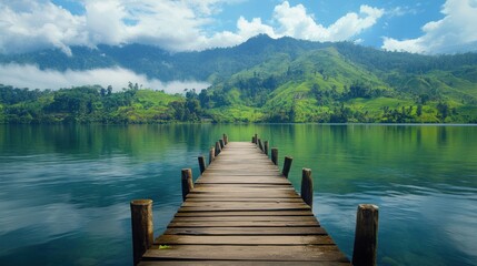 Serene Lake and Mountain Landscape
