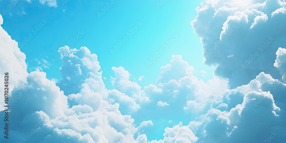Aufkleber blue sky with a soft cloud texture set against a wide, bright blue sky backdrop and space.