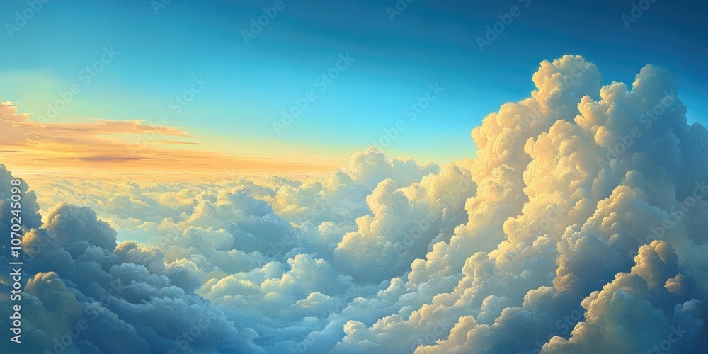 Poster stunning view of cloudscape and azure sky