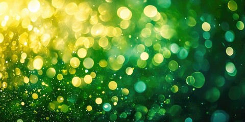 Fototapeta premium green glitter abstract bokeh lights. blurred