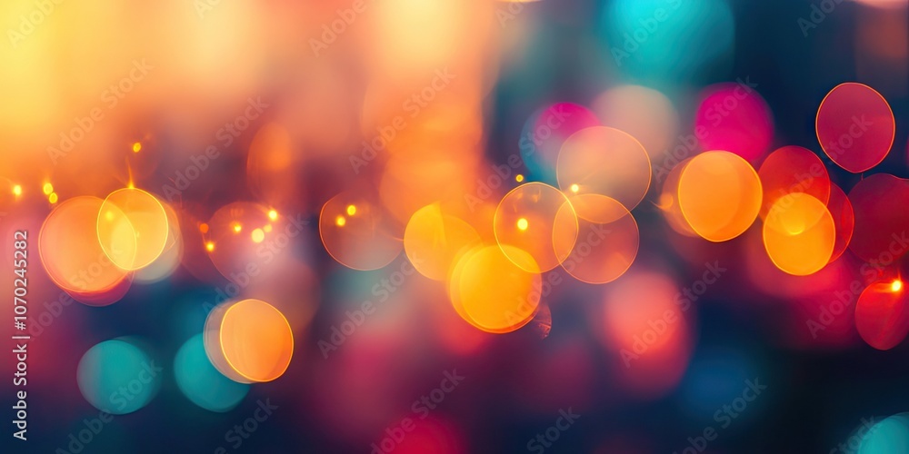 Poster Abstract blur of lights with a bokeh effect background.