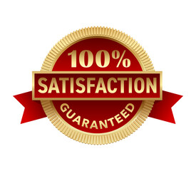 Satisfaction guaranteed seal for labeling, golden medal