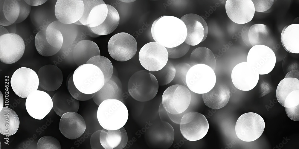 Poster bokeh blurred monochrome lighting. abstraction. defocused highlights. background of christmas lights