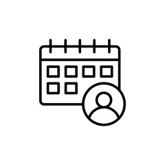 Client schedule outline icons, minimalist vector illustration ,simple transparent graphic element .Isolated on white background