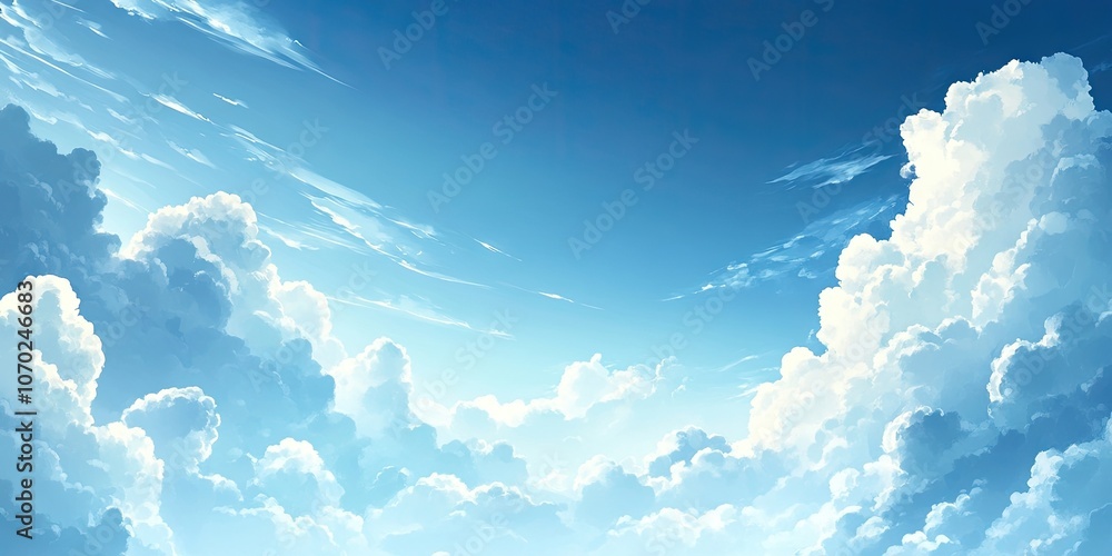 Poster Abstract natural backdrop featuring clouds. Stunning sky with clouds.