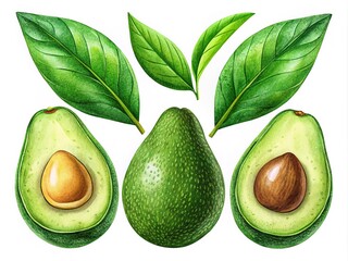 Cute Avocado Hand Drawn Illustrations for Packaging Design