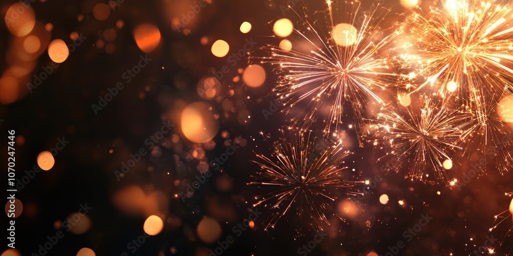 Aufkleber new year fireworks and copy space - an abstract holiday background