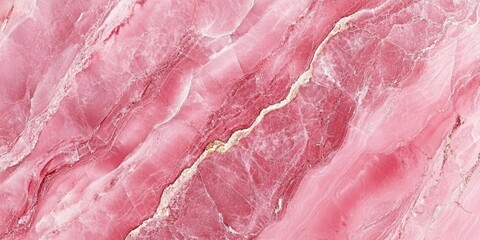 Pink marble background, viewed from the front. Close-up texture photo.