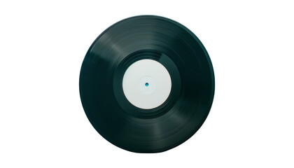 Obraz premium Vintage Black Vinyl Record, Isolated Background. Classic LP Disc for Music Playback