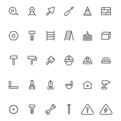 Set of construction icons. Symbol modern, simple, vector, icon for website design, mobile app, ui. Vector Illustration
