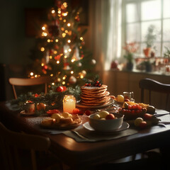 Naklejka premium christmas table setting