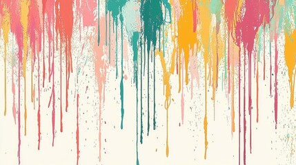 Fototapeta premium Abstract background with colorful paint drips and splatters on white.