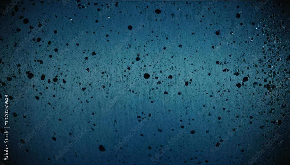 Poster raindrops creating patterns on a dark surface during a rainy evening