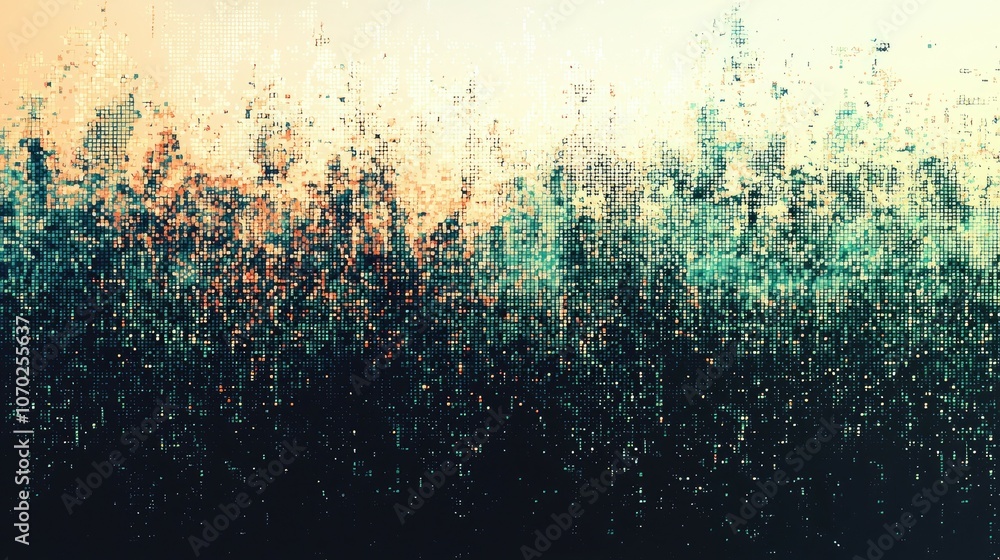 Poster abstract background with pixelated texture and gradient color.