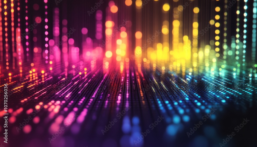 Aufkleber colorful abstract light patterns illuminated against a dark background in a vibrant display