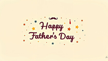 ‘Happy Father’s Day’ message with stars and mustache graphic