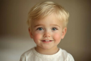 Fototapeta premium portrait of an white little boy with a smile