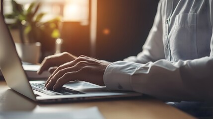 Person sitting at desk with poor posture, emphasizing the importance of ergonomic practices for maintaining health and productivity in the workplace.