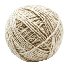Beige ball of yarn isolated on the background. Yarn clipart on a transparent background. Generative AI.