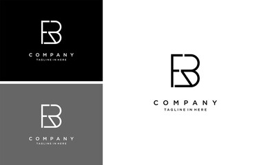 simple business logo letter FBR ,FRB,BRF,BFR vector template with monogram line concept