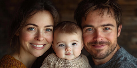 Fototapeta premium Young parents with a baby together