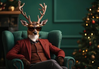 Reindeer in Suit.