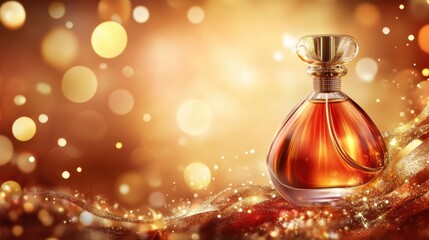 abstract holiday background with luxury perfume bottle