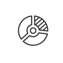 Obraz premium Chart segment, icon in line design. Chart, segment, data, graph, analysis, report, statistics on white background vector. Chart segment editable stroke icon