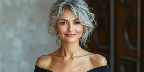Fototapeta premium portrait of an woman on a studio background
