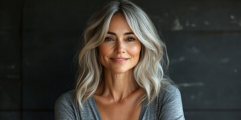 Fototapeta premium portrait of an woman on a studio background