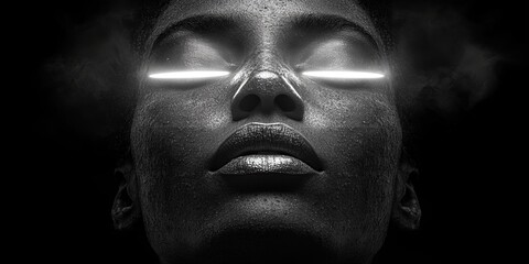 Woman Eyes Glow.