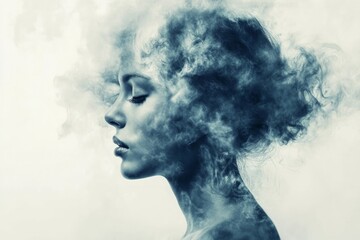 portrait of a foggy woman
